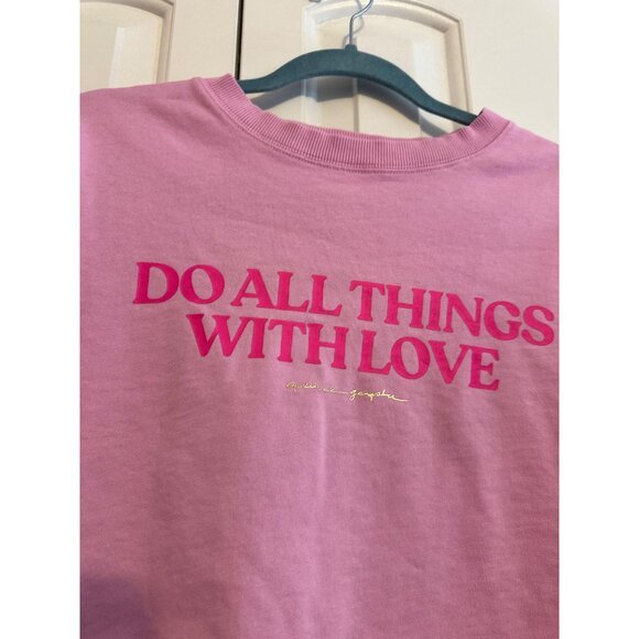 Spiritual Gangster Pink "Do All Things With Love" Womens Cropped Sweatshirt Medi - Picture 4 of 6